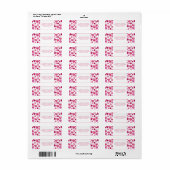 Helderroze Waterverf Blossom Return-adres Etiket (Full Sheet)