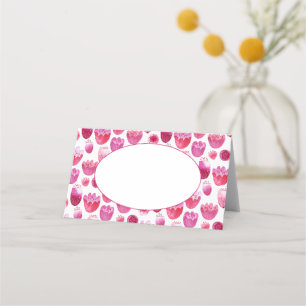 Helderroze Waterverf Blossom Wedding Plaatskaartje