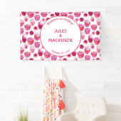 Helderroze Waterverf Blossom Wedding Spandoek (Insitu)