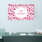 Helderroze Waterverf Blossom Wedding Spandoek (Beurs)