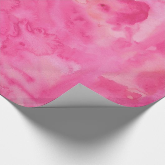 Helderroze Waterverf Cadeaupapier (Hoek)