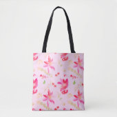 Helderroze Waterverf Flowers Tote Bag (Voorkant)