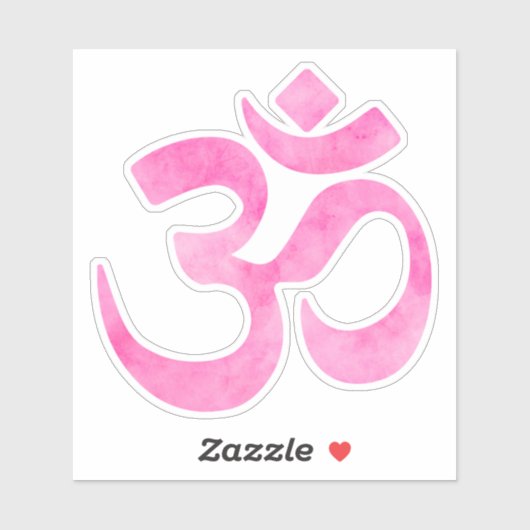 Helderroze Waterverf OM-symbool Sticker (Vel)