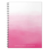 Helderroze Waterverf Ombre-laptop Notitieboek (Voorkant)