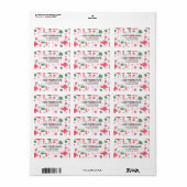 Helderroze waterverf tropische flamingo floral etiket (Full Sheet)
