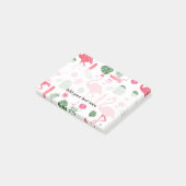 Helderroze waterverf tropische flamingo floral post-it® notes (Schuin)