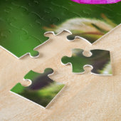 Helderroze wilde bloemen groene gras legpuzzel (Zijkant)
