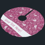 Helderroze winterwitte vogelflessenpatroon kerstboom rok<br><div class="desc">Prachtig felroze, donkere mauve, en winter witte vogels en bloemen patroon voor winter en Kerstmis vakantie seizoen. Unieke, elegante en stijlvolle kerstbloemmotieven om uw feestdagen vrolijk en feestelijk te maken. Unieke, elegante en stijlvolle kerstbloemmotieven om uw feestdagen blij te maken. prettige feestdagen "Pink Mauve Bourgondië bloemenmotief", "Elegante winter witte vogelpatronen",...</div>