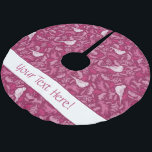 Helderroze winterwitte vogelflessenpatroon kerstboom rok<br><div class="desc">Prachtig felroze, donkere mauve, en winter witte vogels en bloemen patroon voor winter en Kerstmis vakantie seizoen. Unieke, elegante en stijlvolle kerstbloemmotieven om uw feestdagen vrolijk en feestelijk te maken. Unieke, elegante en stijlvolle kerstbloemmotieven om uw feestdagen blij te maken. prettige feestdagen "Pink Mauve Bourgondië bloemenmotief", "Elegante winter witte vogelpatronen",...</div>