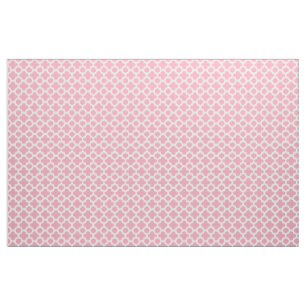 Helderroze witte Ikat Quatrefoil Roos Patroon Stof