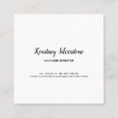 Helderroze witte Lijst met glitter Zebra Pattern Vierkante Visitekaartje (Achterkant)