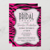 Helderroze Zebra Dierenprint Kaart (Voorkant / Achterkant)