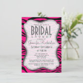 Helderroze Zebra Dierenprint Kaart (Staand voorkant)