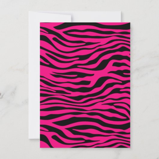 Helderroze Zebra Dierenprint Kaart (Achterkant)