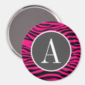 Helderroze Zebra Dierenprint Magneet (Voorkant / Achterkant)