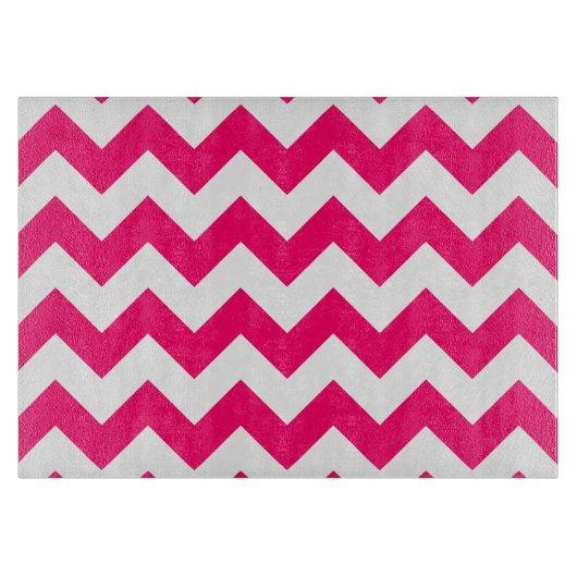 Helderroze Zigzag Patroon Snijplank (Voorkant)