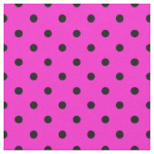Helderroze zwarte potty poka dot patroon stof (Close Up)