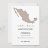 HELDERSTE Huwelijksuitnodiging Mexico Kaart (Voorkant)