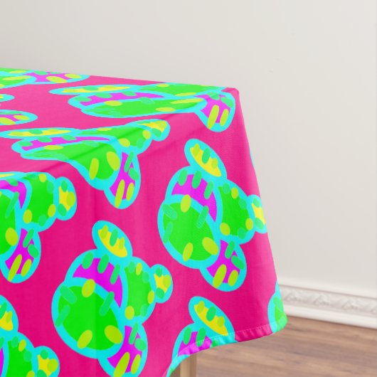 Helderste roze blauw rood geel schattig patterned tafelkleed (Voorbeeld)