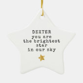 Helderste ster Pet Memorial Keramisch Ornament (Achterkant)