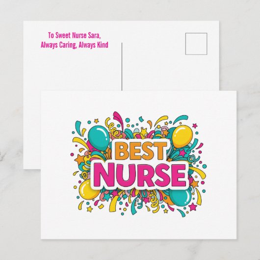 Helderste Verpleegster Wenskaart Briefkaart (Voorkant / Achterkant)
