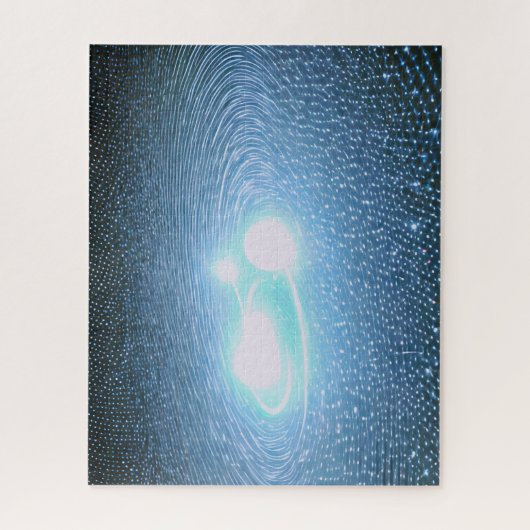 Helderste witte lichtbollen rond het universum legpuzzel (Verticaal)