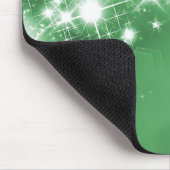 Heldersterlampjes op groen monogram muismat (Hoek)