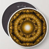 Helderstralende geometrische versiering ronde button 6,0 cm (Voorkant /achterkant)