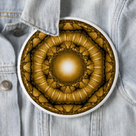 Helderstralende geometrische versiering ronde button 6,0 cm