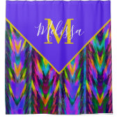 Heldertribaal chevron gepersonaliseerd douchegordijn (Voorkant)