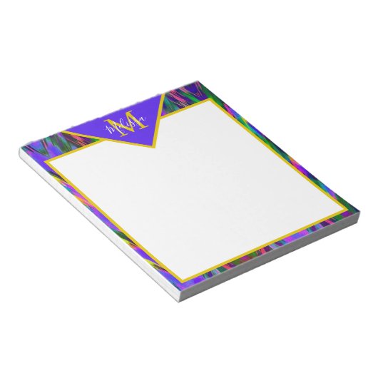 Heldertribaal chevron gepersonaliseerd notitieblok (Schuin)