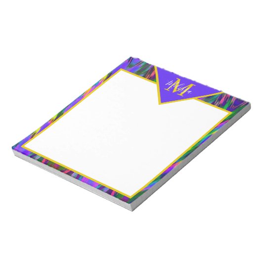 Heldertribaal chevron gepersonaliseerd notitieblok (Linkerzijde)