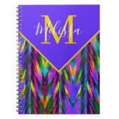 Heldertribaal chevron gepersonaliseerd notitieboek (Voorkant)