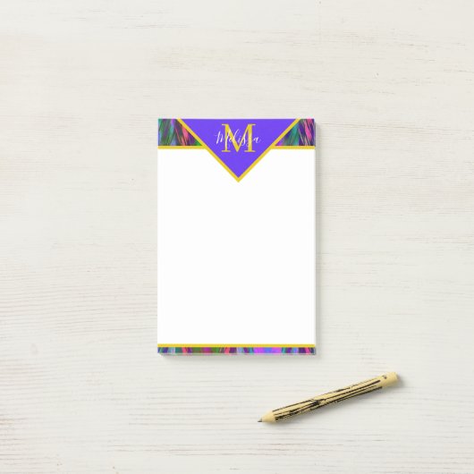 Heldertribaal chevron gepersonaliseerd post-it® notes (Op bureau)