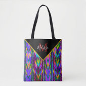 Heldertribaal chevron gepersonaliseerd tote bag (Voorkant)
