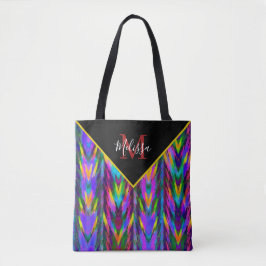 Heldertribaal chevron gepersonaliseerd tote bag