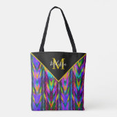 Heldertribaal chevron gepersonaliseerd tote bag (Achterkant)