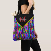 Heldertribaal chevron gepersonaliseerd tote bag (Dichtbij)