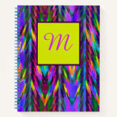 Heldertribaal chevron-monogram notitieboek (Voorkant)