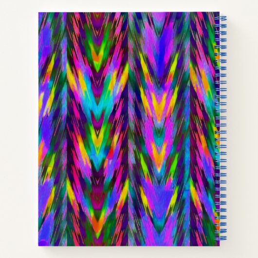 Heldertribaal chevron-monogram notitieboek (Achterkant)