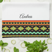 Heldertribaal ontwerp op maat theedoek (Gevouwen)