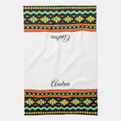 Heldertribaal ontwerp op maat theedoek (Verticaal)