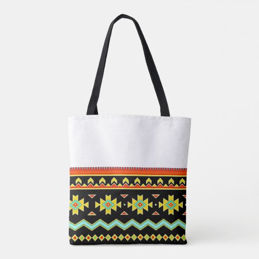 Heldertribaal ontwerp op maat tote bag (Achterkant)