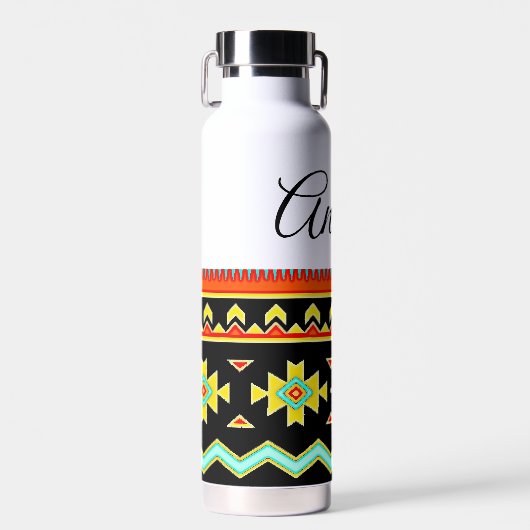 Heldertribaal ontwerp op maat waterfles (Voorkant)