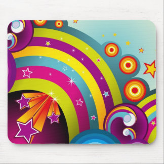 Heldertrippige regenboogblauw en paarse mousepad muismat