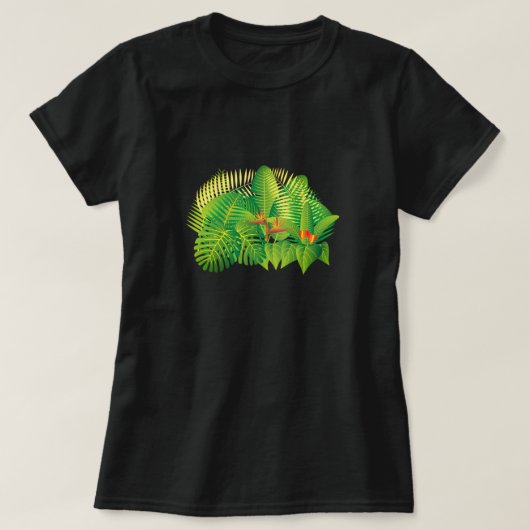 Heldertropische bladeren t-shirt (Design voorkant)
