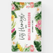 Heldertropische bladpartij spandoek (Verticaal)