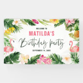 Heldertropische bladpartij spandoek (Horizontaal)