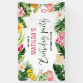 Heldertropische bladpartij spandoek (Verticaal)