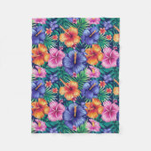 Heldertropische Floral Fleece Deken (Voorkant)